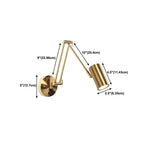 Aria Wall Lamp Cylindrical Adjustable Lamp Pole Metal Brass, Bedroom