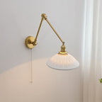 Arisha Wall Lamp Modern Drum Ceramics Metal Adjustable, White