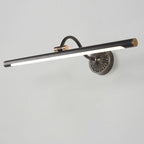Tiffany Black Adjustable Reading Spotlight Wall Lamp, Metal/Wood