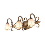Arisha Antique Brass Flower Mirror Front Vanity Wall Lamp