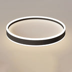 Arisha Modern Round Led Metal Flush Mount Ceiling Light, White/Black