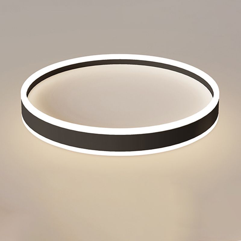 Arisha Modern Round Led Metal Flush Mount Ceiling Light, White/Black