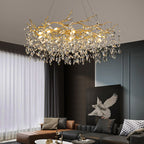 Kristy Contemporary Gold Glass Crystal Chandelier