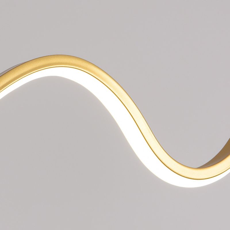 Arisha Minimalist Wavy Metal Pendant Light, Black/White/Gold