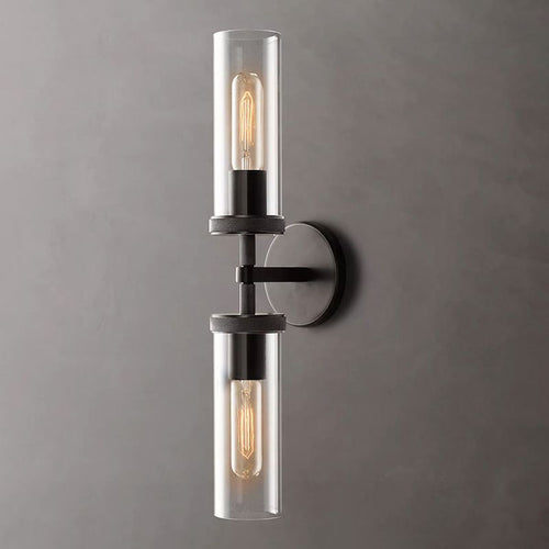 Arisha Modern Cylindrical Metal Led Wall Lamp, Black/Copper