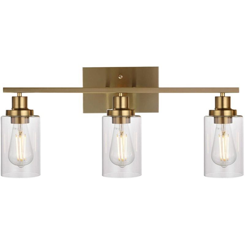 Silva Modern Mirror Front Black Vanity Wall Lamp, Metal/Glass