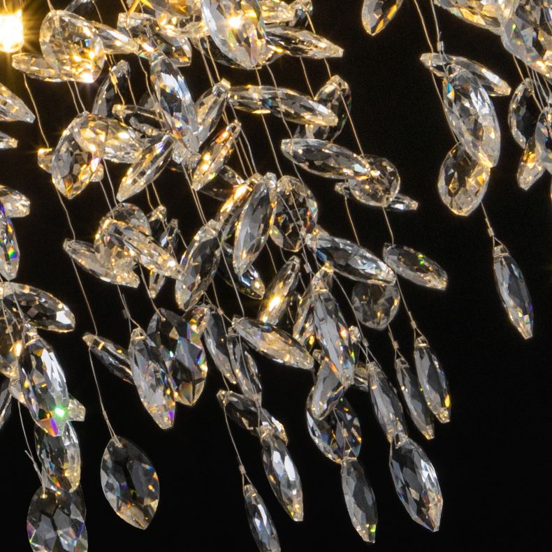 Kristy Contemporary Gold Glass Crystal Chandelier