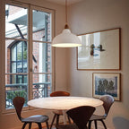 Valentina Modern Bowl-shaped Metal Pendant Light, Black/White