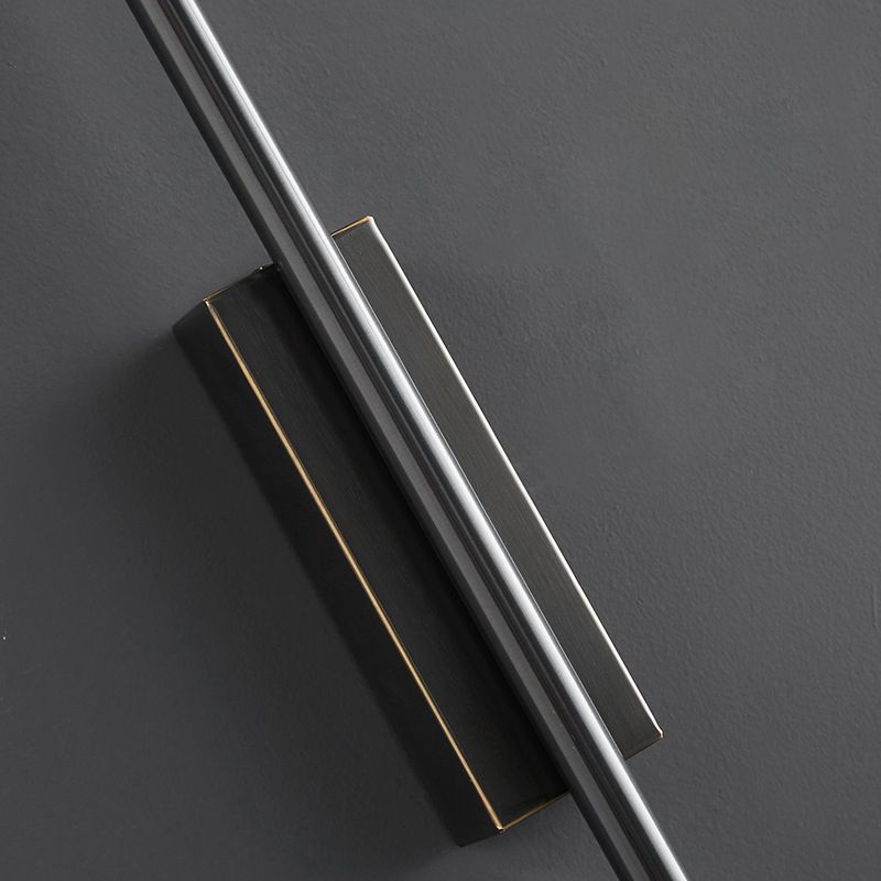 Arisha Modern Linear Metal& Bedroom Wall Lamp, Black/Brass