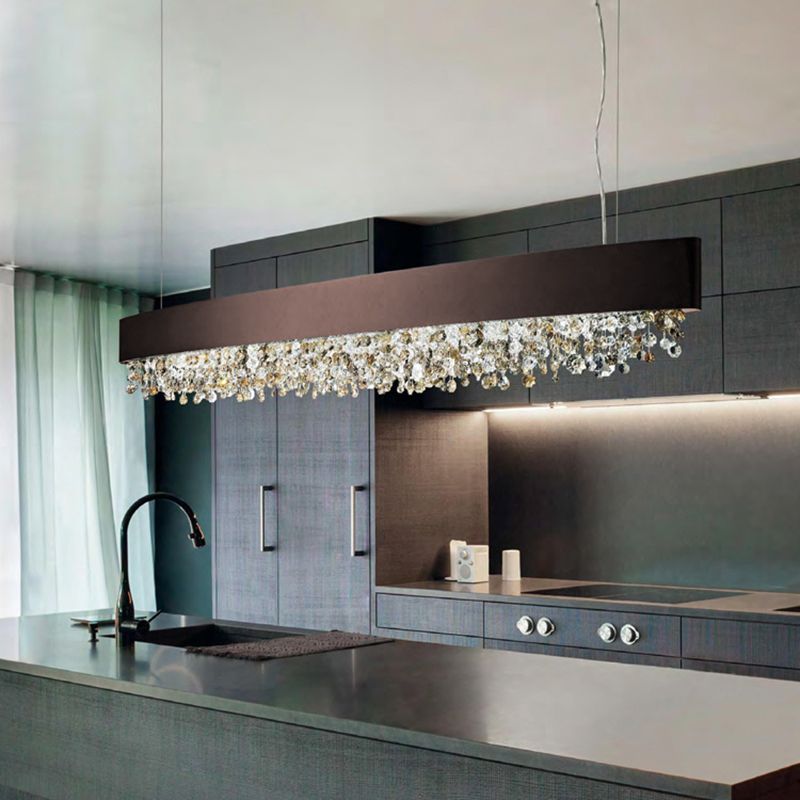 Kristy Modern Crystal Pendant Light Black/White/Brown/Gold