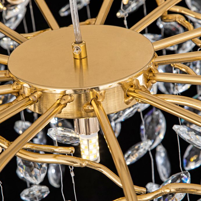 Kristy Contemporary Gold Glass Crystal Chandelier