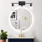 Silva Modern Mirror Front Black Vanity Wall Lamp, Metal/Glass