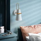 Valentina Modern Cone Metal Wall Lamp, Black/White/Blue