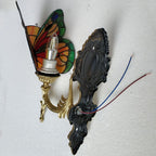 Arisha Artistic Butterfly Metal/Glass Lamps Wall, Red/Blue/Multi-Color/Light Blue