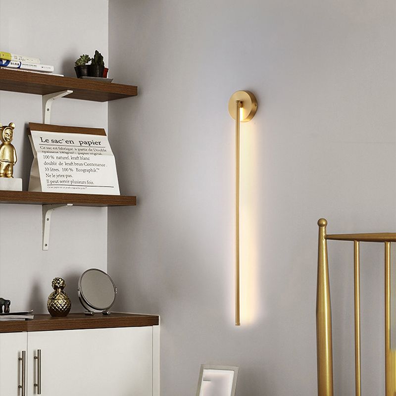 Fauro Modern Linear Metal&Silica Gel Wall Mount Lamps, Gold