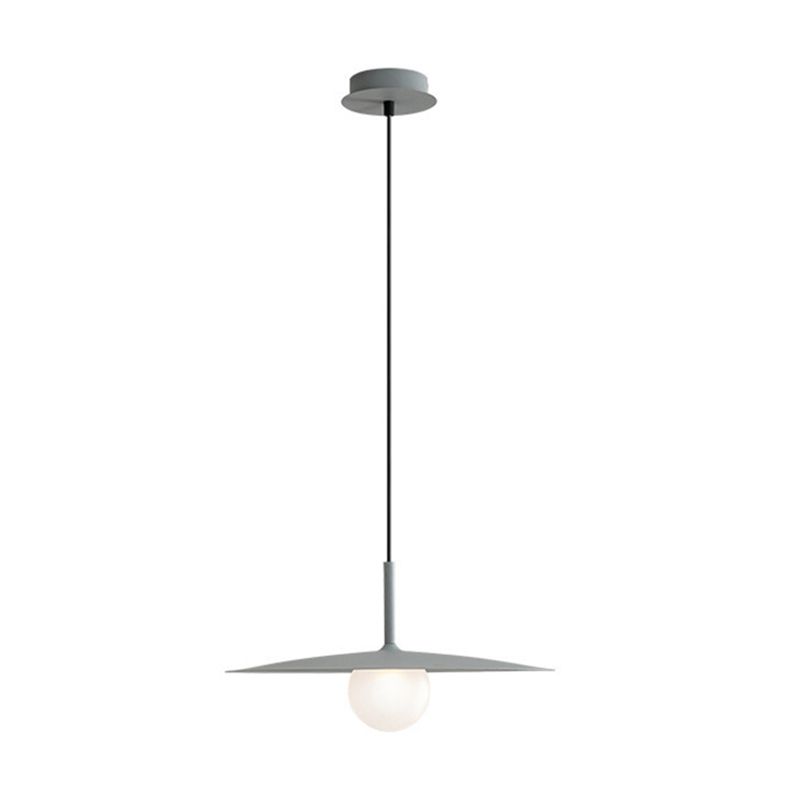 Arisha Modern Dish-shaped Metal Pendant Light, Black/White/Grey