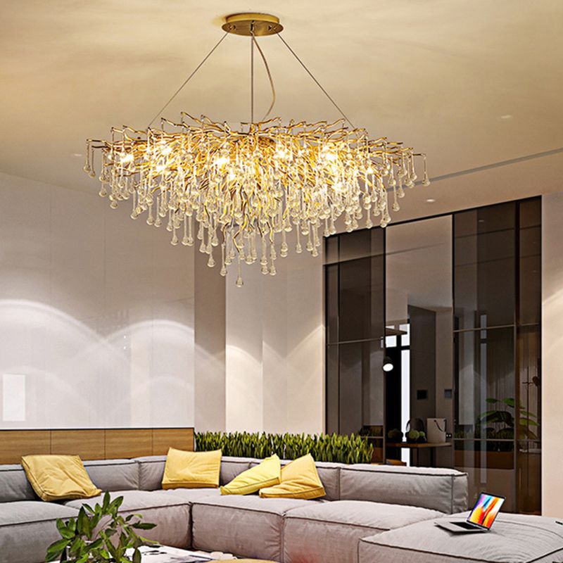Arisha Pendant Light Tassel Luxury, Metal/Crystal, Gold, Bedroom