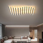 Arisha Flush Mount Ceiling Light Linear Modern,Wave  Black, Living Room