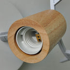 Muto Modern Antler Wood/Glass Wall Lamp, Bedroom/Bathroom