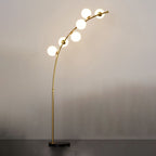 Valentina Modern Arc Multi Head Bubble Floor Lamp Black/Gold