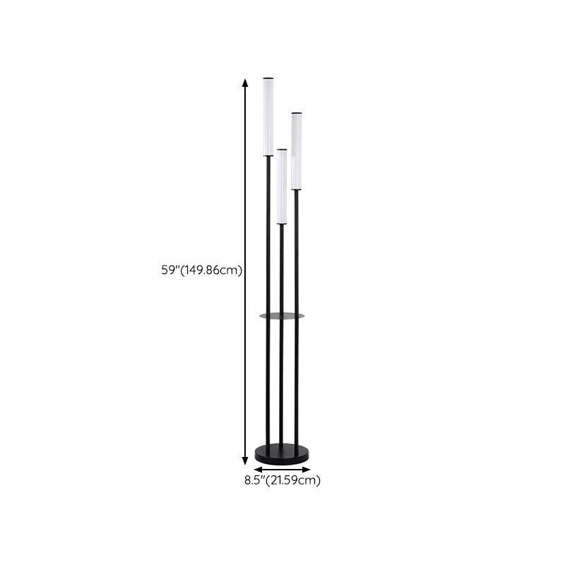 Eryn Modern 3 head Black Metal Arcylic Floor Lamp