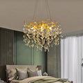 Kristy Contemporary Gold Glass Crystal Chandelier