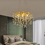 Kristy Contemporary Gold Glass Crystal Chandelier