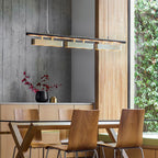 Arisha Pendant Light Rectangular Modern, Metal, Black/Brass, Office