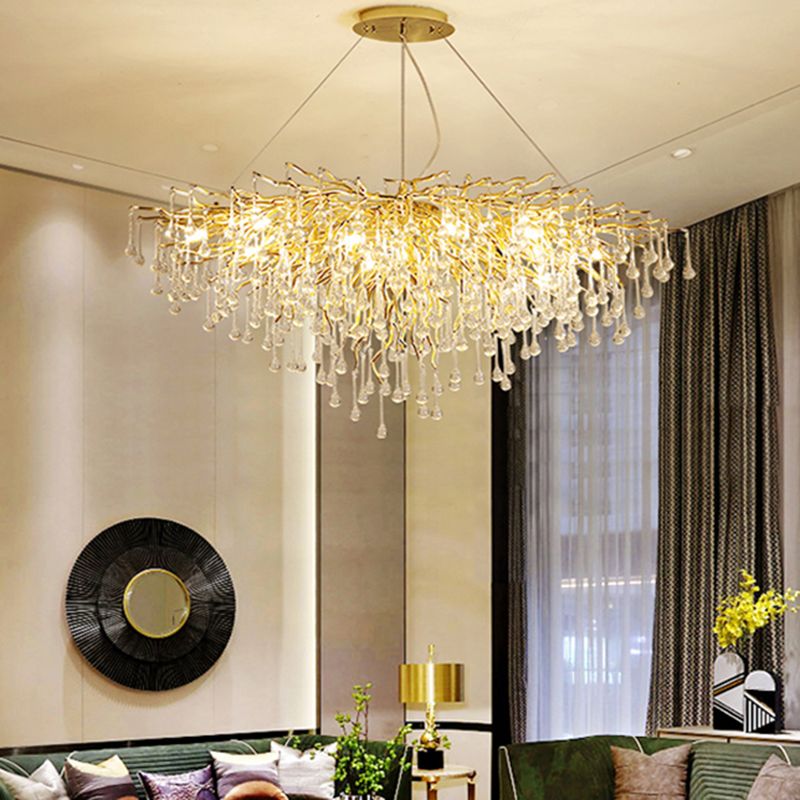 Arisha Pendant Light Tassel Luxury, Metal/Crystal, Gold, Bedroom