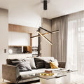 Arisha Minimalist Linear Metal Pendant Light, Living Room, Black