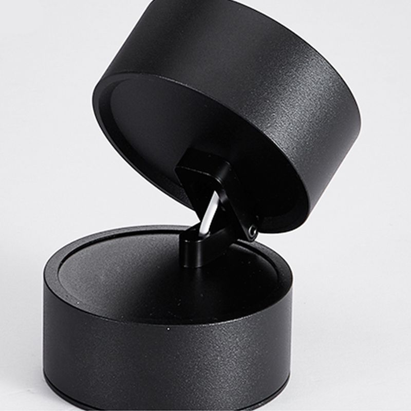 Arisha Flush Mount Ceiling Light Cylindrical Modern, Metal, Black/White, Hallway
