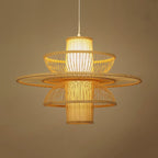 Muto Lotus-Shaped Rattan Pendant Light