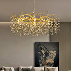 Kristy Contemporary Gold Glass Crystal Chandelier