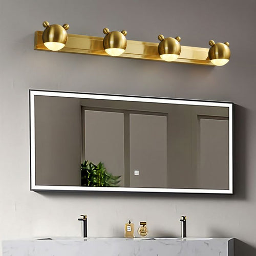 Arisha Modern Animal Globe Metal Vanity Wall Light, Gold, Bedroom