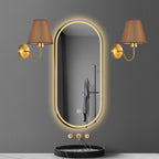 Tiffany Nordic Fabric Metal Vanity Wall Lamp, Black/White/Coffee/Flaxen
