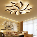 Arisha Minimalist Art Deco Flower Flush Mount Ceiling Light, White, Living Room
