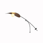Arisha Arc Wall Lamp, Metal/Glass, Black/Gold, Bedroom