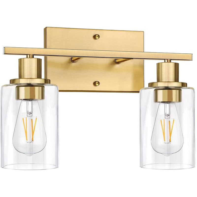 Silva Modern Mirror Front Black Vanity Wall Lamp, Metal/Glass