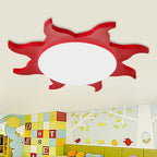Aria Modern Sun Round Flush Mount Ceiling Light, Red/Yellow/Blue/Green, Bedroom