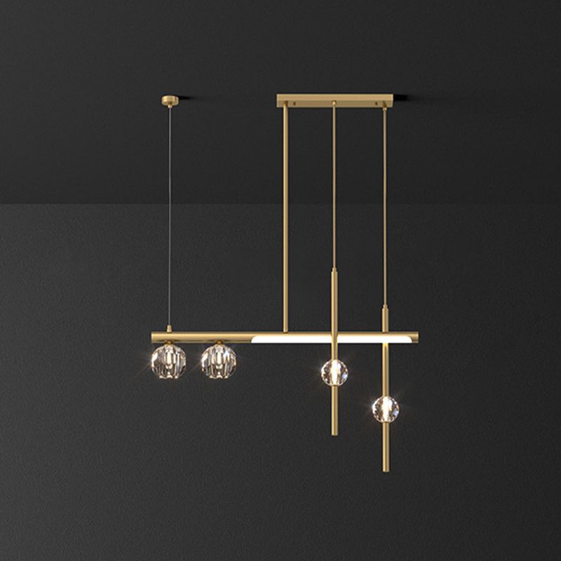 Kristy Metal & Crystal Pendant Light, Gold
