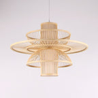 Muto Lotus-Shaped Rattan Pendant Light