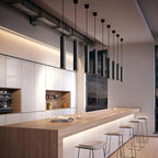 Yore Modern Cylinder Shape Linear Pendant Light Black Metal