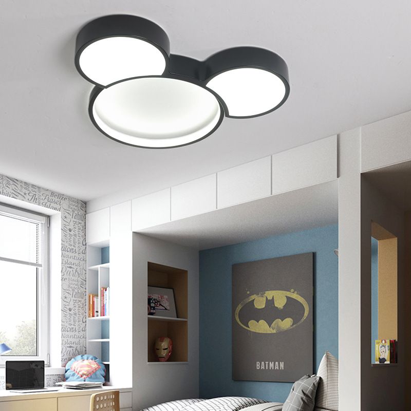 Aria Cartoon Mouse Flush Mount Ceiling Light, 2 Style