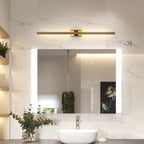 Arisha Modern Linear Metal& Bedroom Wall Lamp, Black/Brass