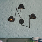 Epoch Vintage Adjustable Metal Wall Lamp, Black/Rust, Bedroom