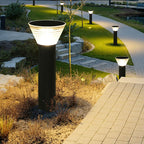 Ray Modern Conical Solar Outdoor Bollard Light, Black