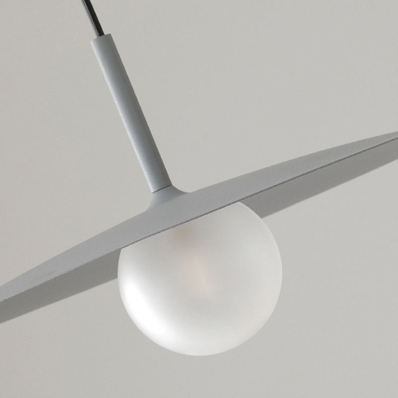 Arisha Modern Dish-shaped Metal Pendant Light, Black/White/Grey