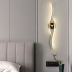 Arisha Modern Linear Metal Vanity LED Wall Lamp, Black/Gold