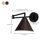 Muto Cone Shaped Adjustable Wall Lamp, Metal/Wood, Bedroom