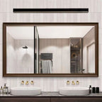 Arisha Minimalist Black Bar Mirror Front Vanity Wall Lamp, Metal/